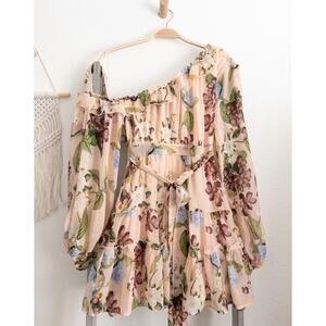 Nicholas Evie One Shoulder Silk Floral Mini Dress size 0